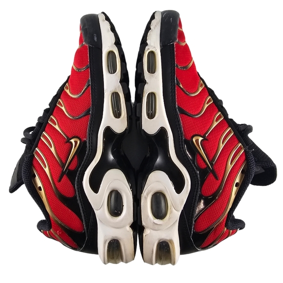 Nike Air Max Plus Red Gold Black Sneaker Running Shoes Women's Size 5.5 - Picture 3 of 16